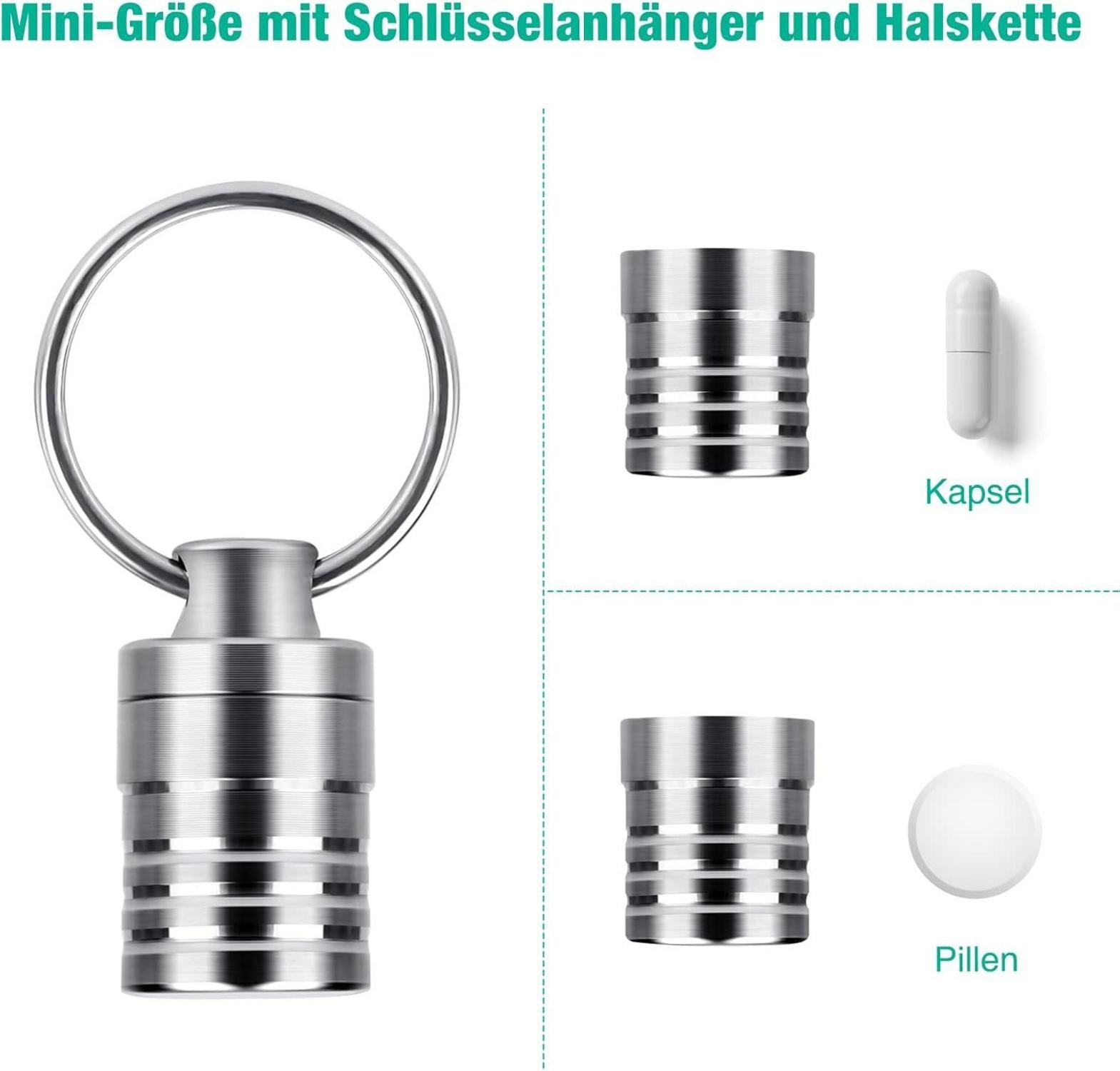 Mini Titan Pillendose Schlüsselanhänger Wasserdicht Leicht