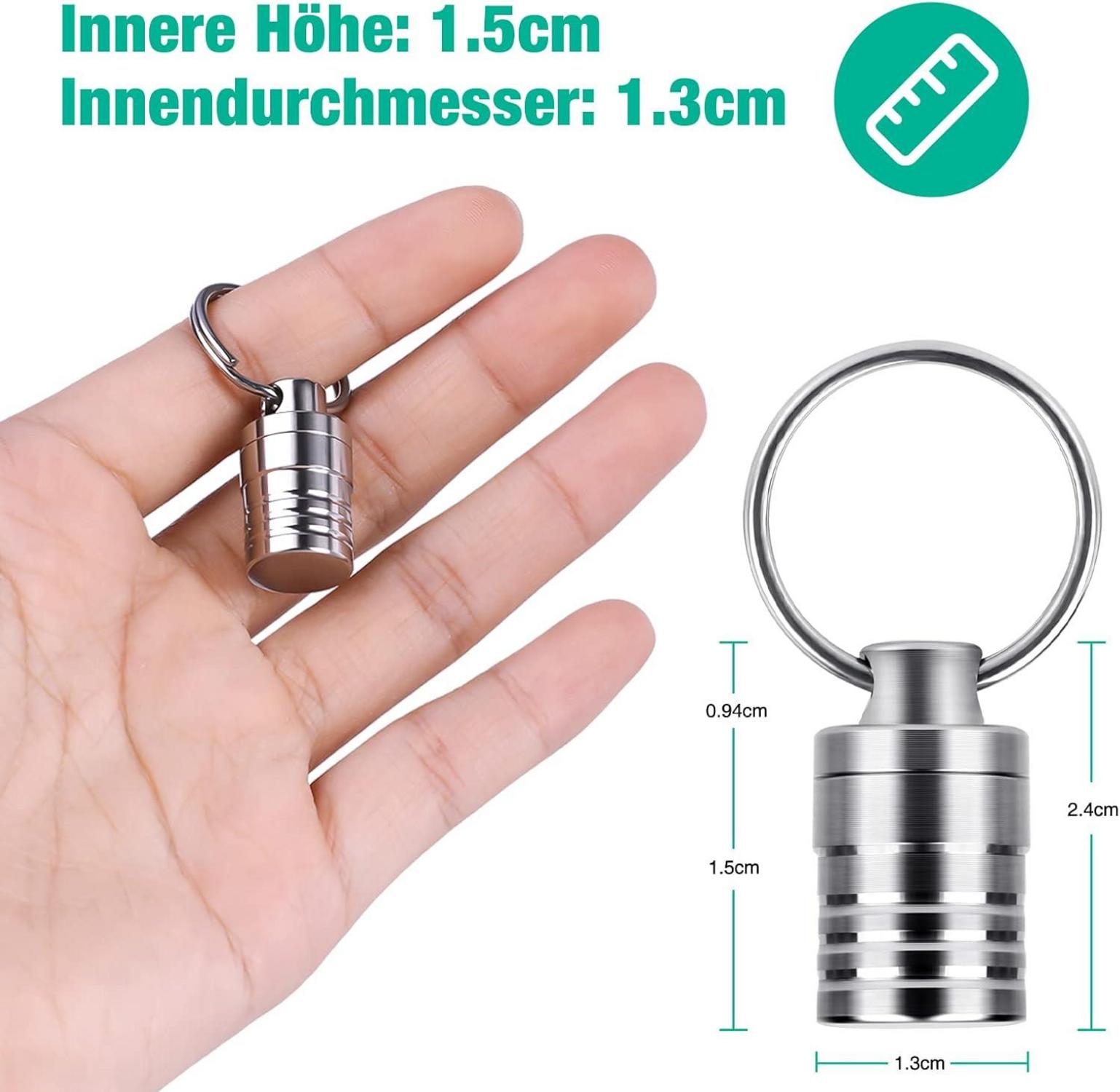 Opret Mini Titan Pillendose Schlüsselanhänger Wasserdicht Leicht Tabletten