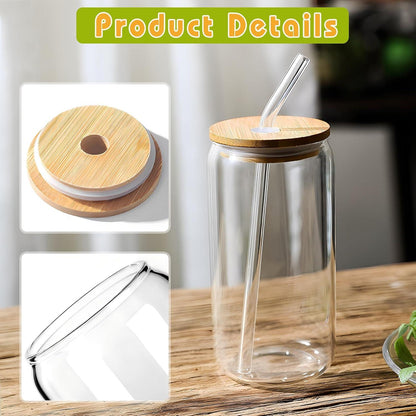 Cocktail Gläser Set mit Deckel und Strohhalm 6er-Pack