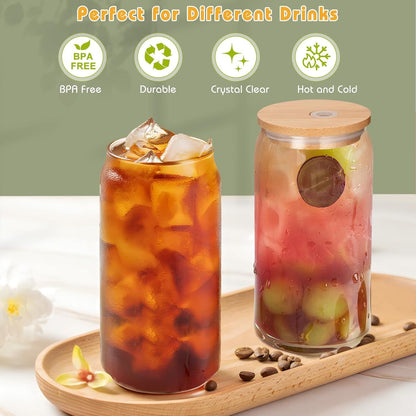 ZgoEC 16oz Cocktail Gläser Set Longdrinkgläser Trinkgläser Strohhalm 6er Pack