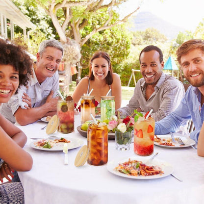 ZgoEC 16oz Cocktail Gläser Set Longdrinkgläser Trinkgläser Strohhalm 6er Pack