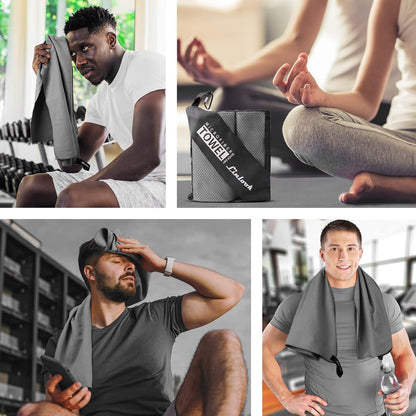 Saugfähige Microfaser Handtücher Set XL für Sport Yoga Strand Grau