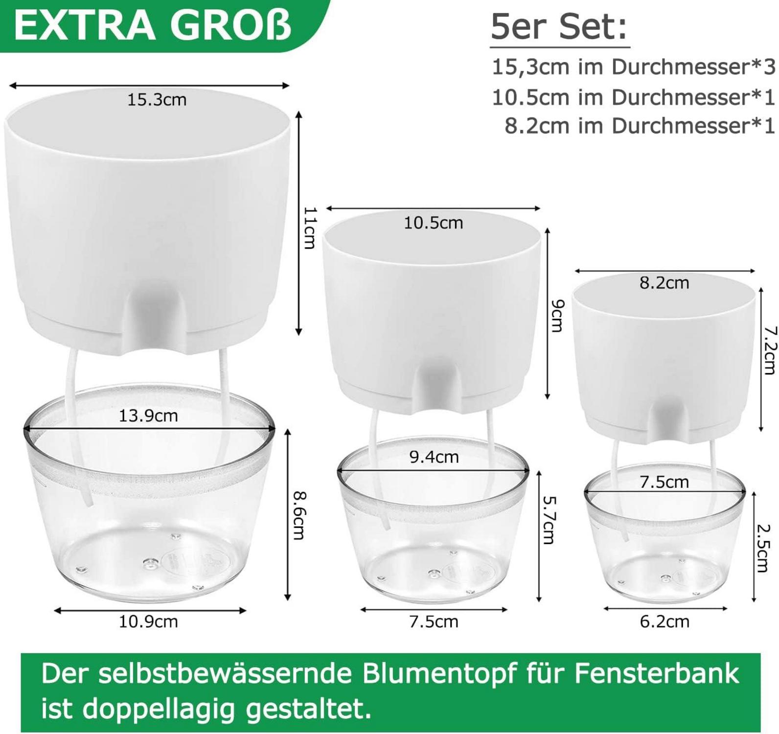 Selbstbewässernder Kräutertopf Set für die Küche, 5er