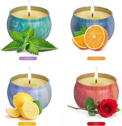 Aromatherapie Duftkerzen Geschenkset Stressabbau 4er Pack