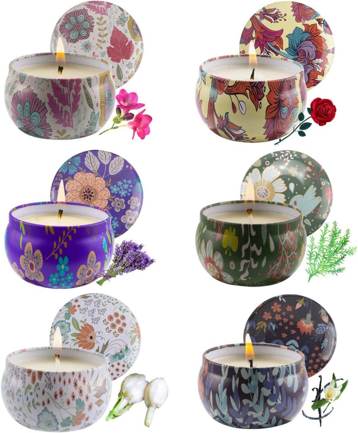 Duftkerzen Geschenkset Aromatherapie Sojawachs Damen 6er-Pack