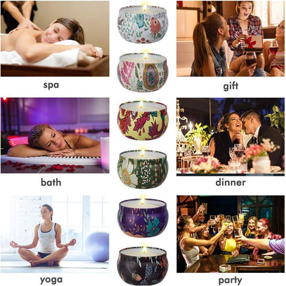 Duftkerzen Set 6 Stück Aromatherapy Natürliches Sojawachs Frauen Geschenk