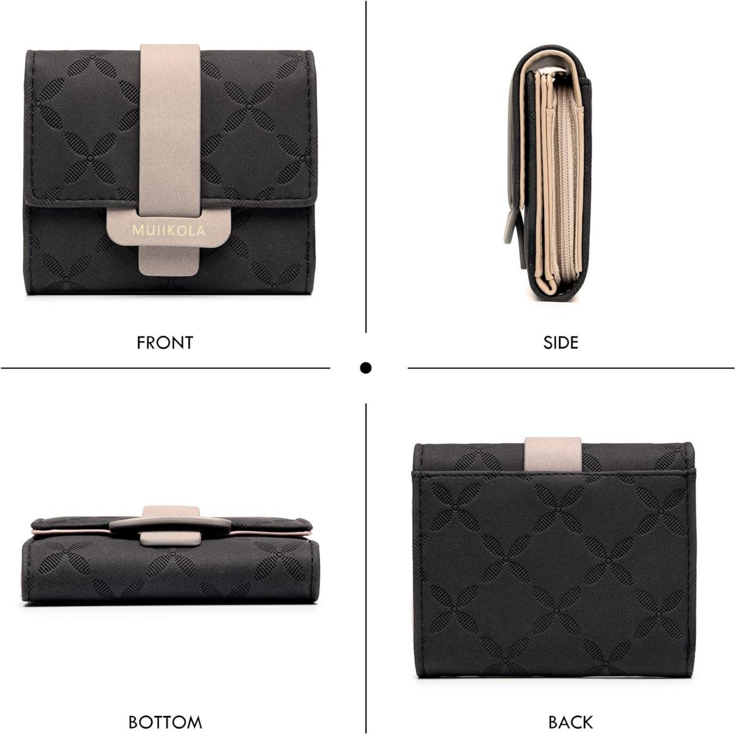Damen Geldbörse RFID Blocking Veganes Leder mit 5 Kartenfächern