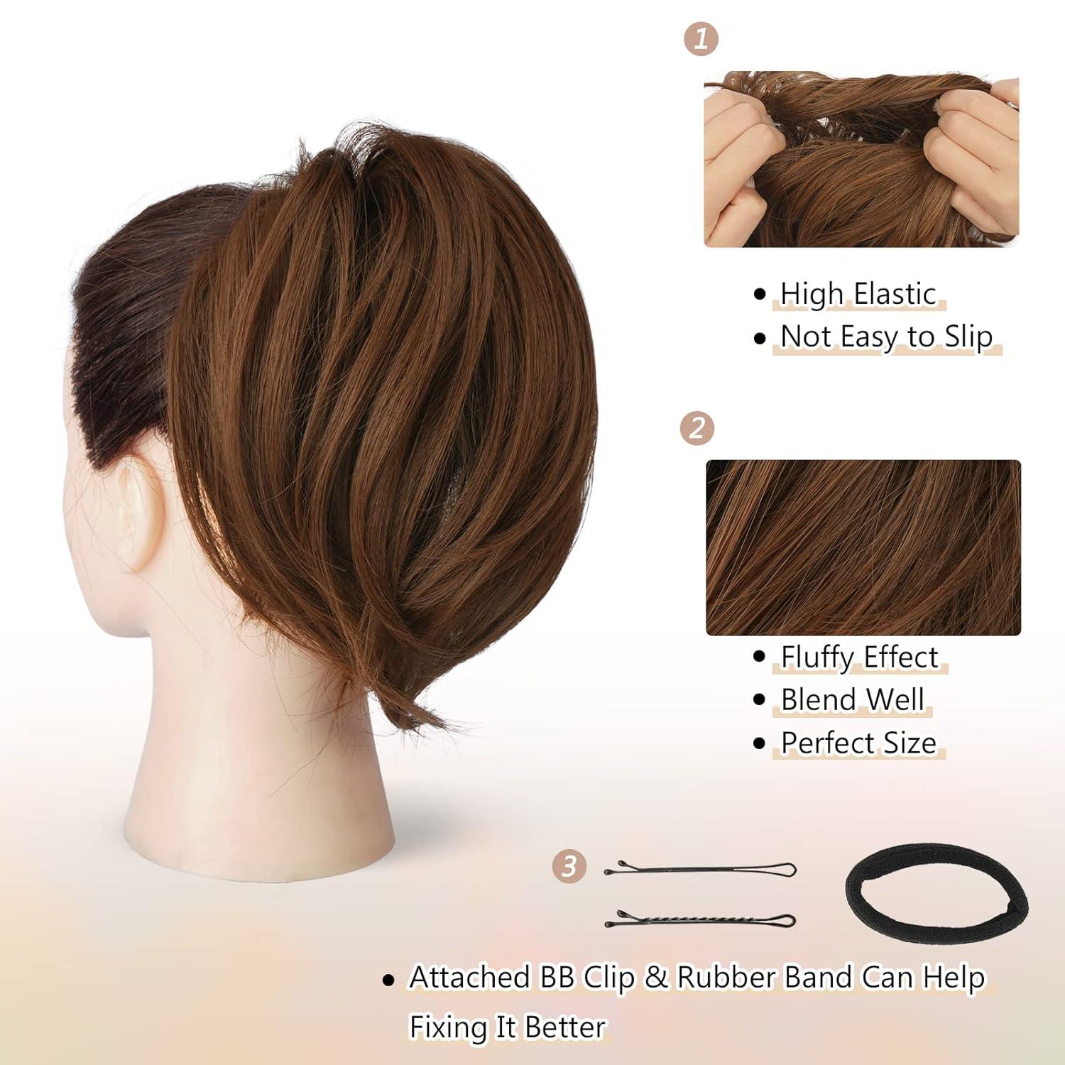 Synthetisches Haarteil für Frauen in Dunkelbraun 20cm