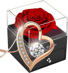 Ewige Rose Geschenkbox mit konservierter echter Rose & 925 Silber