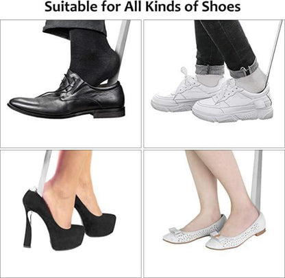 Edelstahl Schuhlöffel Lang für Stehen | Rückenschonend & leicht | 42cm