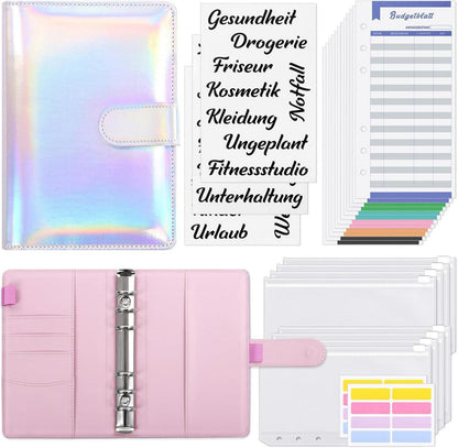 A6 Budget Binder mit Geldumschläge und 12 Budgetbogen