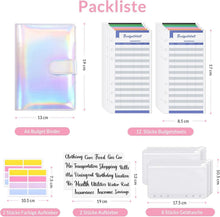 A6 Budget Planner mit Geldumschläge und 12 Budgetbogen, PU