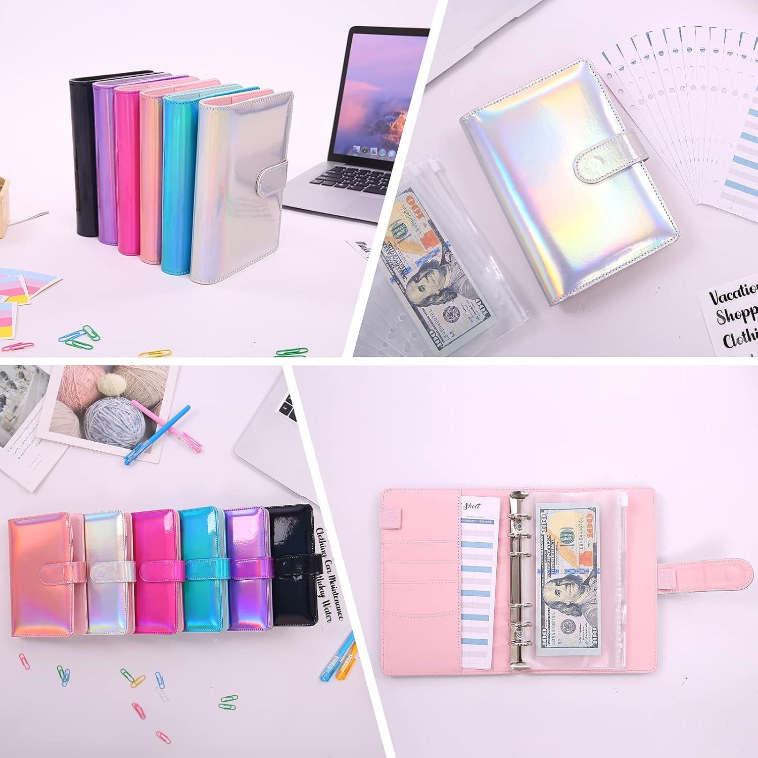 A6 Budget Binder Geldumschläge 12 Budgetbogen 6 Löcher Ringbuchordner PU Leder