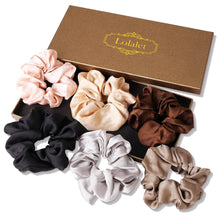 6er Pack Satin Scrunchies - Haargummis aus Seide, Damen Haargummi Set