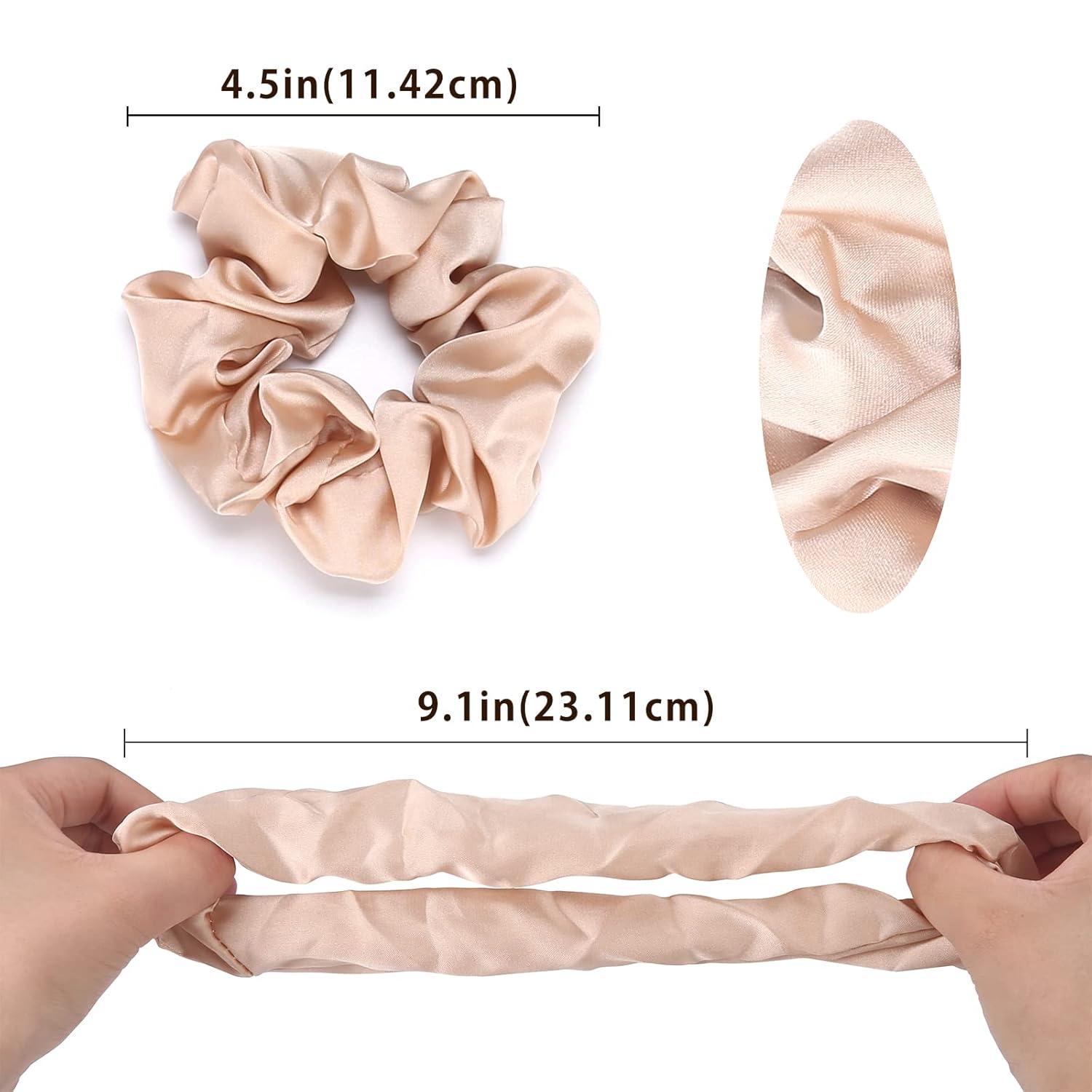 6er Set Seiden Scrunchies für Damen - Haargummis Satin, 6 Farben