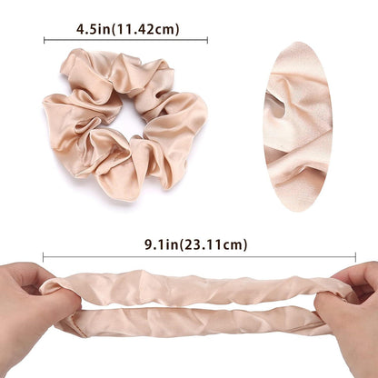 6er Set Seiden Scrunchies für Damen - Haargummis Satin, 6 Farben