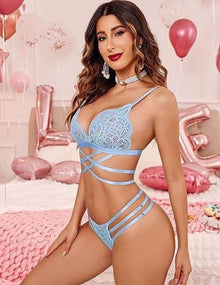 Sexy Spitzen-Dessous-Set BH und Höschens, v-Ausschnitt XS