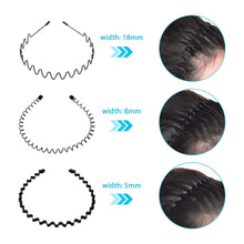 3er Set Schwarz Metall Stirnband Haarreifen Damen & Herren