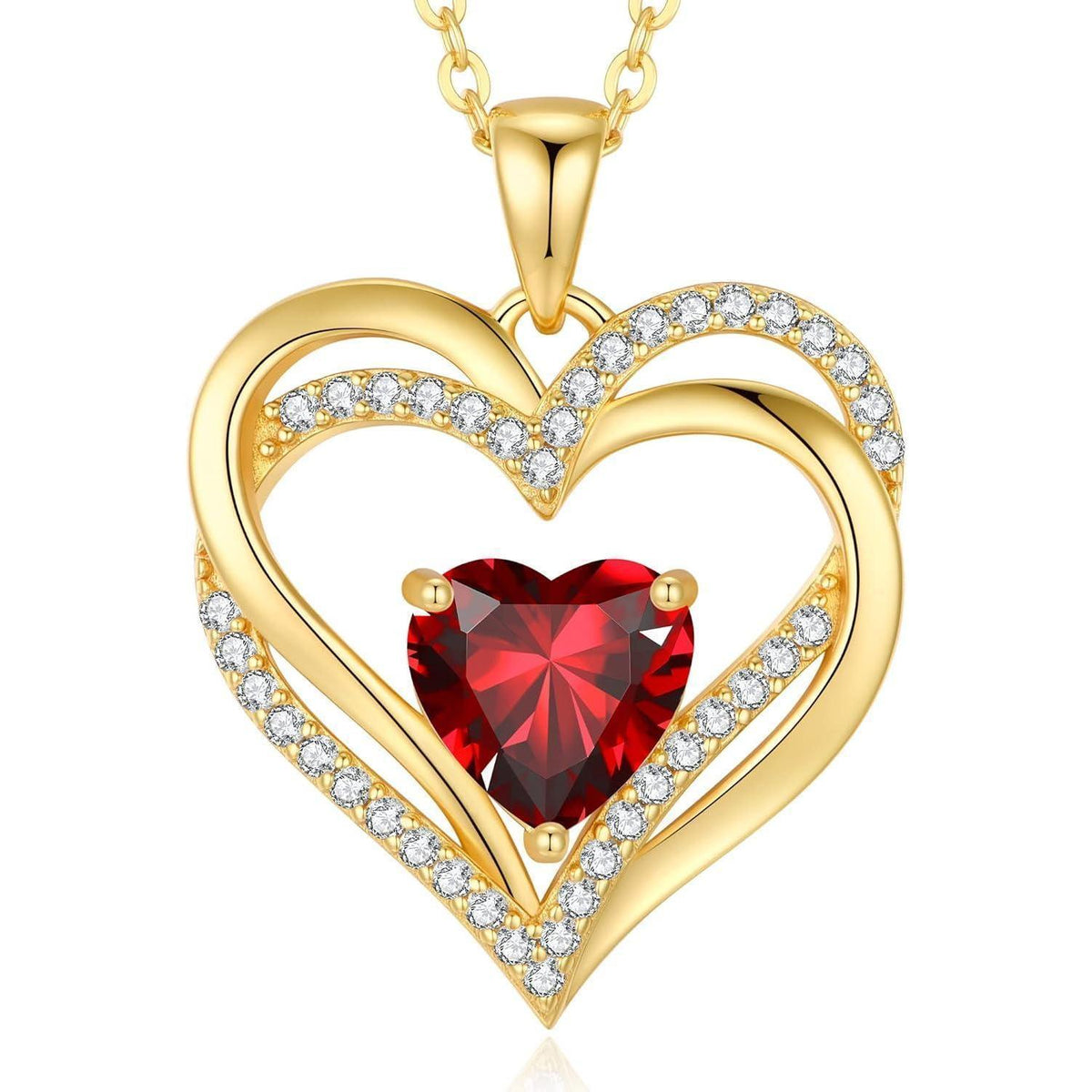 Damen Halskette Herz mit Geburtsstein 925 Sterling Silber