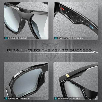 Polarisierte Sonnenbrille Herren Sportbrille UV-Schutz TR90 Rahmen Hexagonal