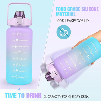 2L Sport Trinkflasche mit Zeitmarkierung und