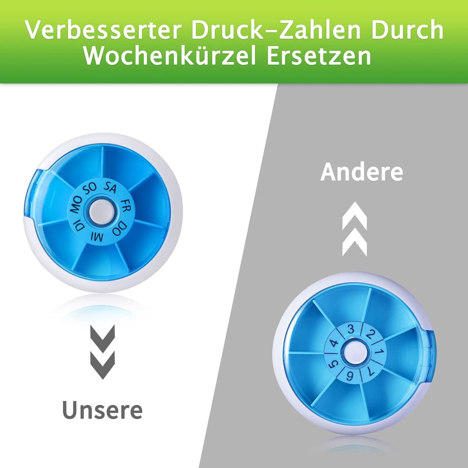 Tablettenbox 7 Tage klein Pillendose Medikamentenbox