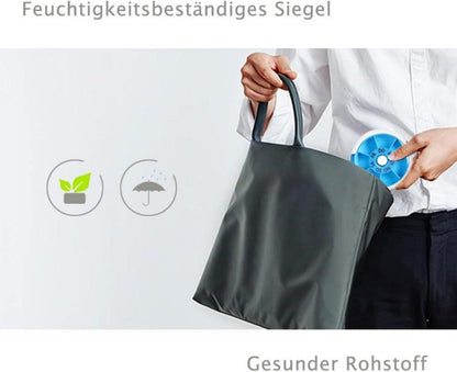 Opret Pillendose 7 Tage klein Blau Rund für Unterwegs