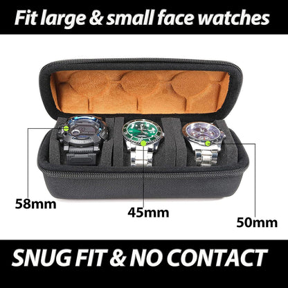 Uhrenetui Reise-Tasche mit Anti-Bewegungs-Kissen (schwarz, 3