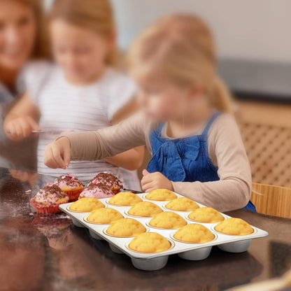Edelstahl Muffinform 12-Loch für Muffins, Cupcakes & Kuchen