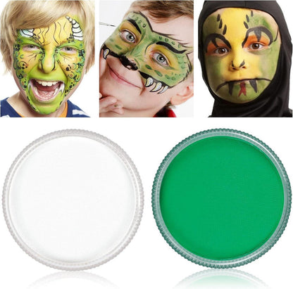 Professionelle Halloween Schminke 60g, Weiß + hellgrün