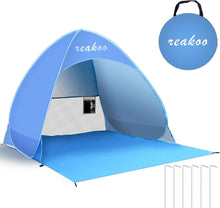 Pop-Up Strandmuschel mit UV-Schutz, Tragbares Strandzelt 3 Personen