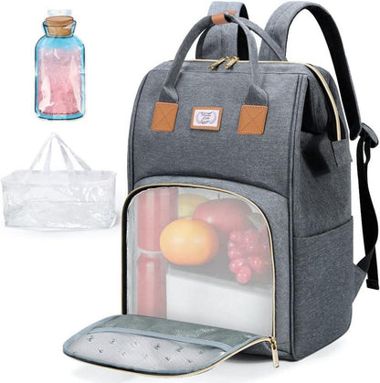 Leichter Laptop Rucksack mit Isolierfach und Kühlakku 24L Grau