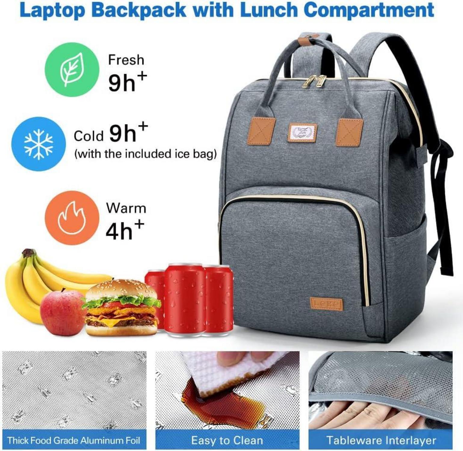 Vielseitiger Rucksack Damen mit Isolierfach und Laptopfach