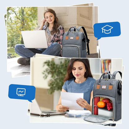 Vielseitiger Rucksack Damen Isolierfach 24L Laptop Arbeitsrucksack Grau