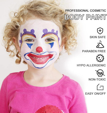 Halloween Schminke Wasserbasis Set für Kinder Erwachsene