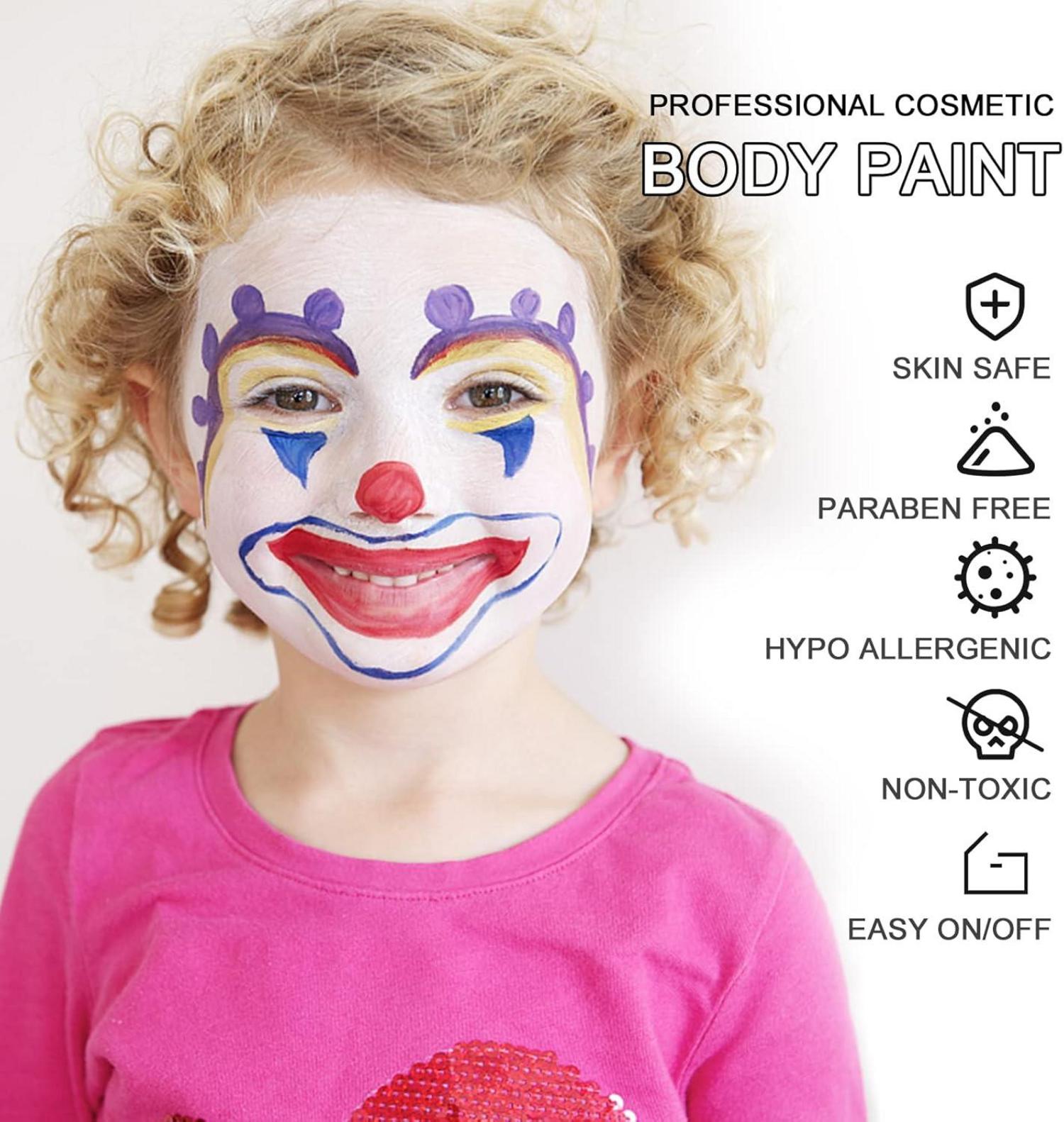 Halloween Schminke Wasserbasis Set für Kinder Erwachsene