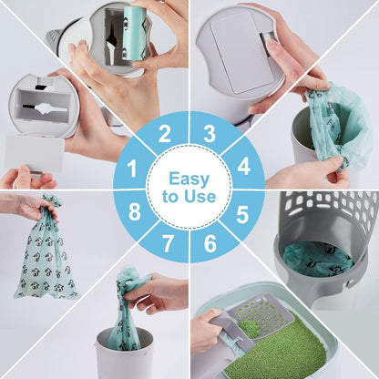 2-in-1 Katzenstreuschaufel mit Abfallbehälter und 120