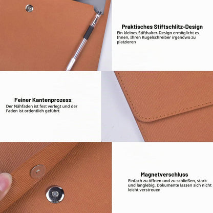 Dokumententasche A4 – Wasserdichte Aktenmappe Schwarz in Lederoptik