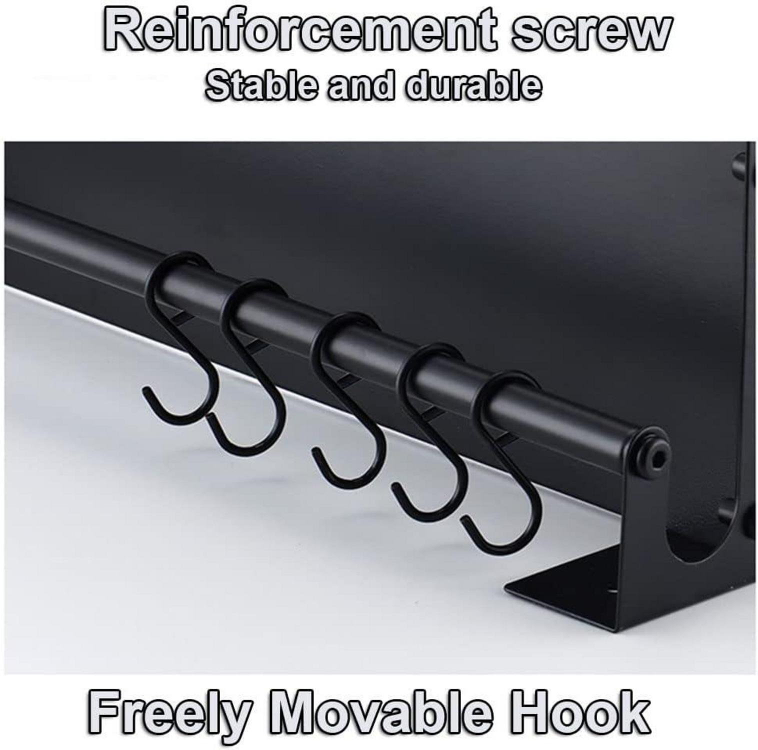 Wandhaken für Küchenutensilien Edelstahl 8 Haken 40cm Organizer