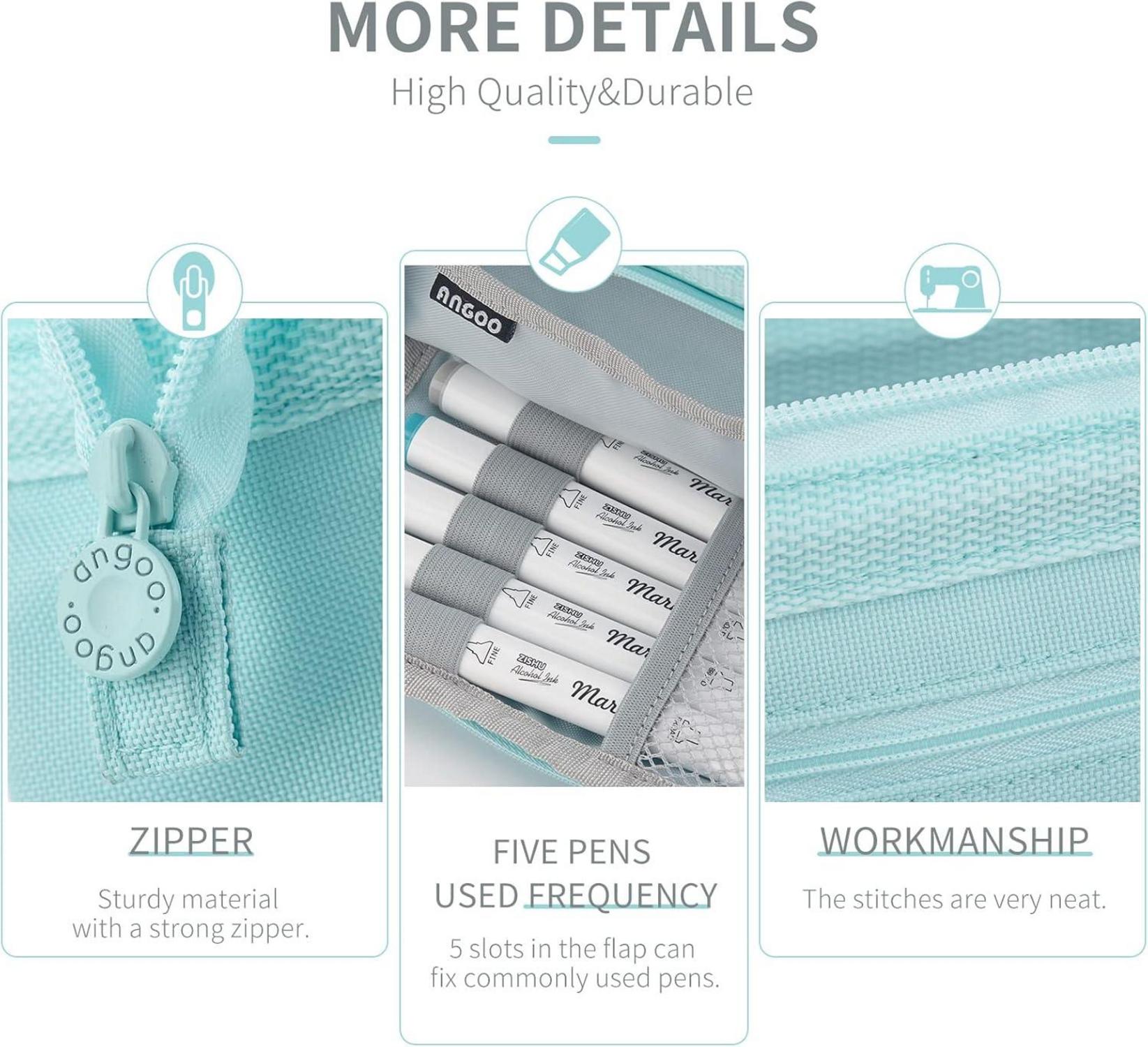 Großes Federmäppchen für Stifte und Kosmetik, hellblau
