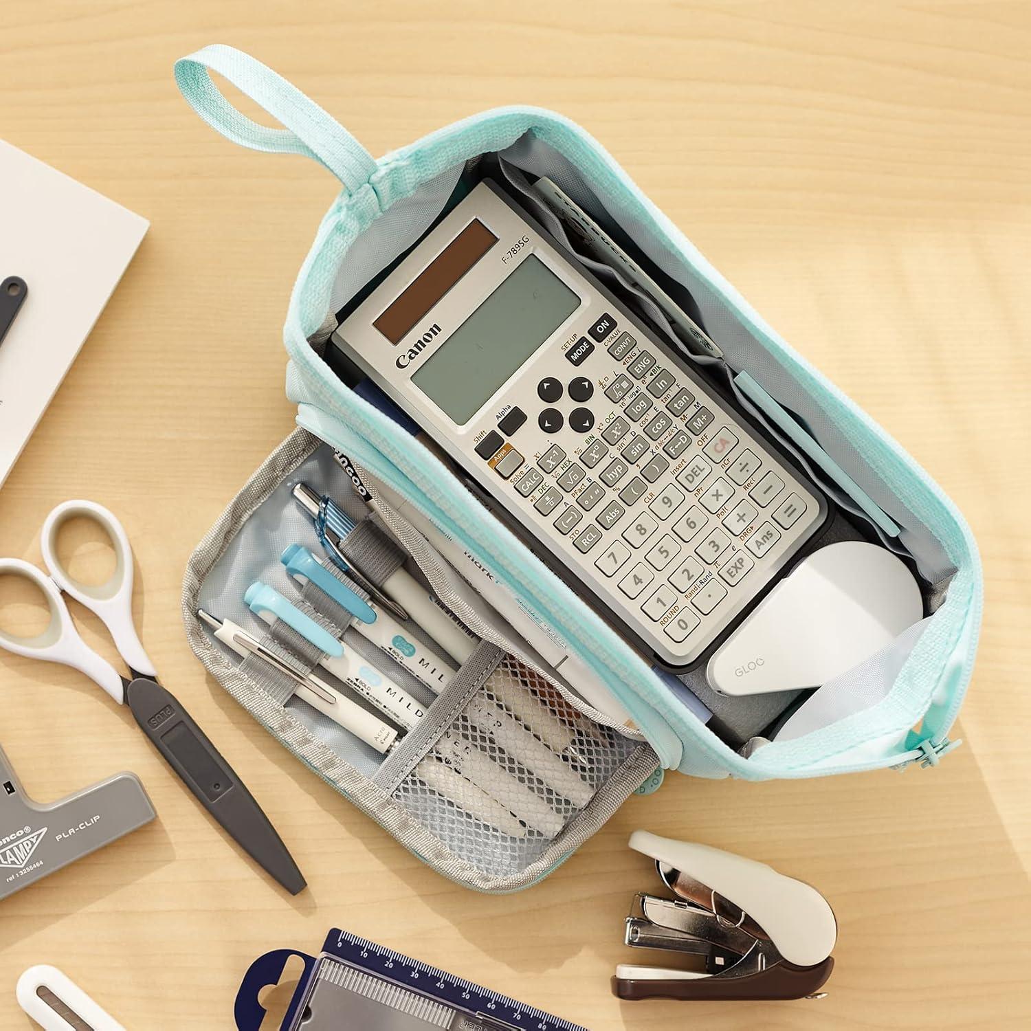 Federmäppchen mit großem Pencil Case Hellblau Organizer für