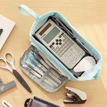 Federmäppchen mit großem Pencil Case Hellblau Organizer für