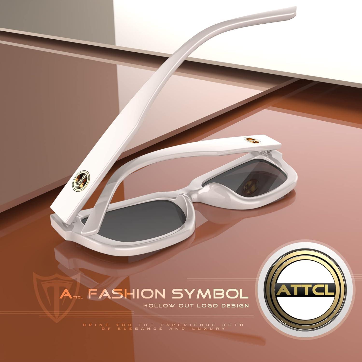 ATTCL Sonnenbrille Vintage TR90 Rahmen Polarisierte Rechteckig