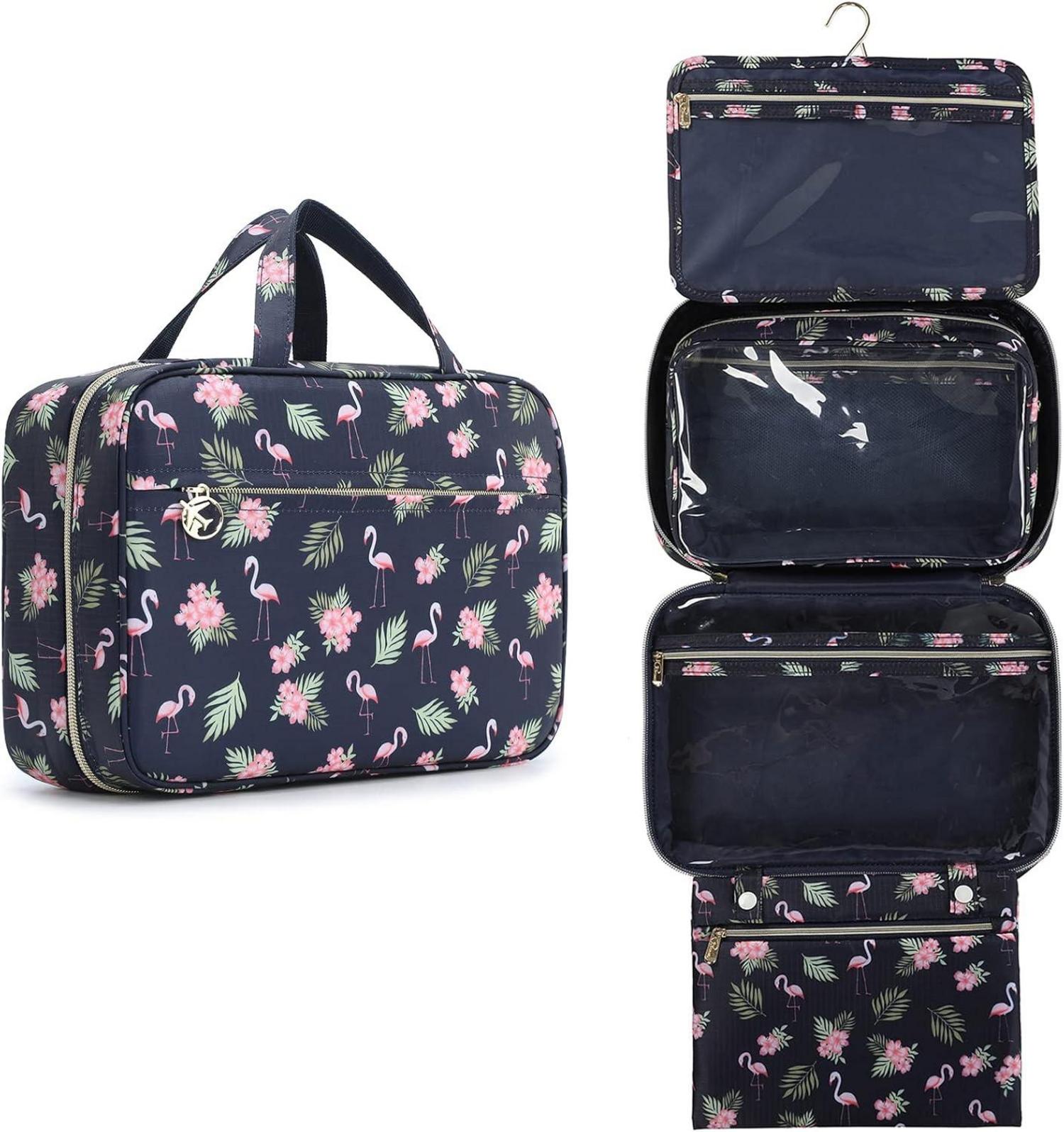 Kulturbeutel Wasserdicht Große Reise Aufhängbar Organizer Flamingo