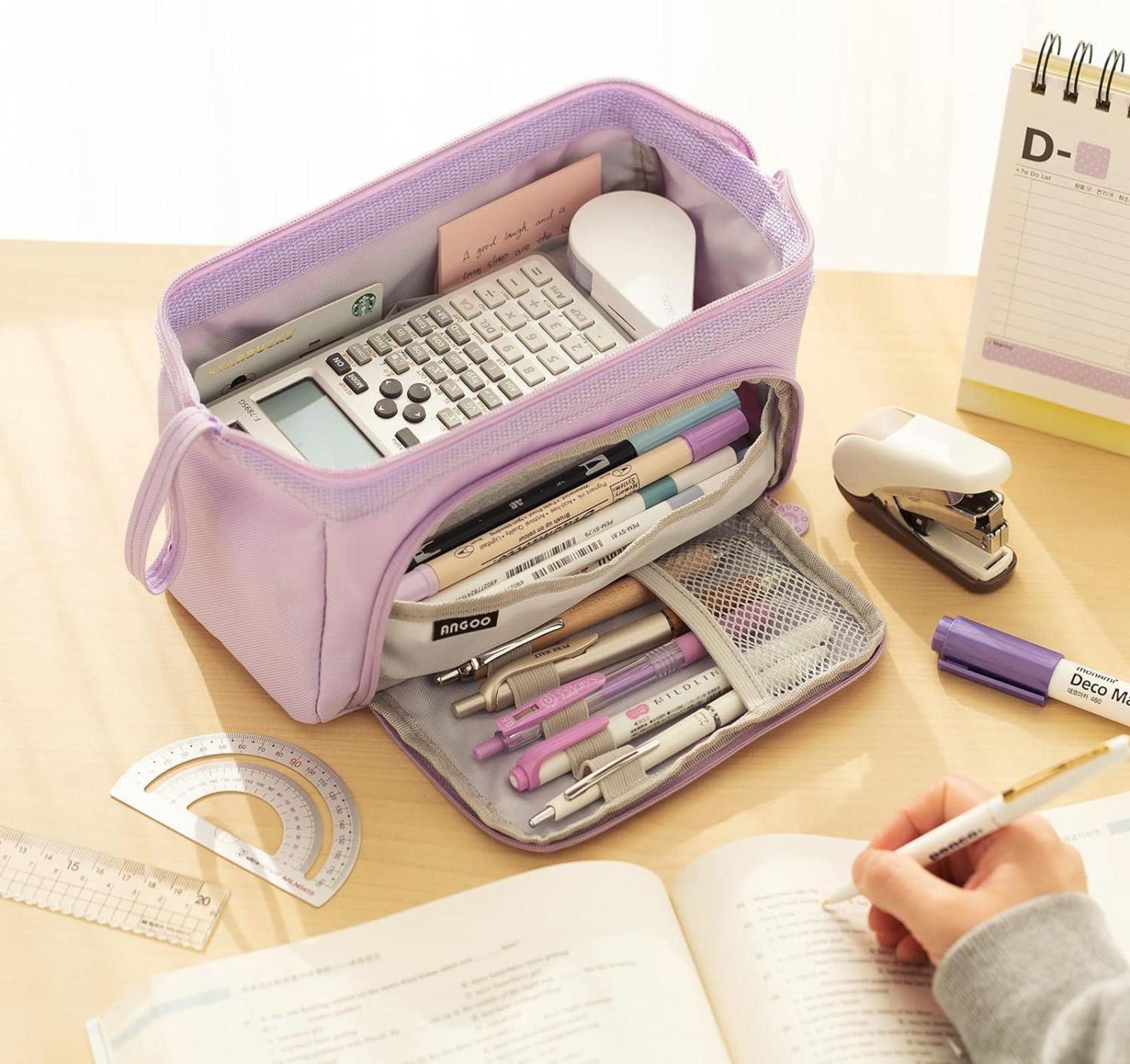 EASTHILL Federmäppchen mit großer Kapazität Violett, Multifunktionaler Stifthalter für Mädchen und Jugendliche