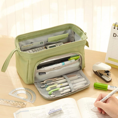 Federmäppchen mit großem Pencil Case Tragbare Stifttasche Mädchen-Grün