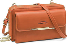 Handytasche Damen RFID Schutz Geldbörse Leder Crossbody Tasche