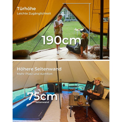 Glampingzelt für 4-8 Personen, Baumwolle, wasserdicht, Ganzjahreszelt