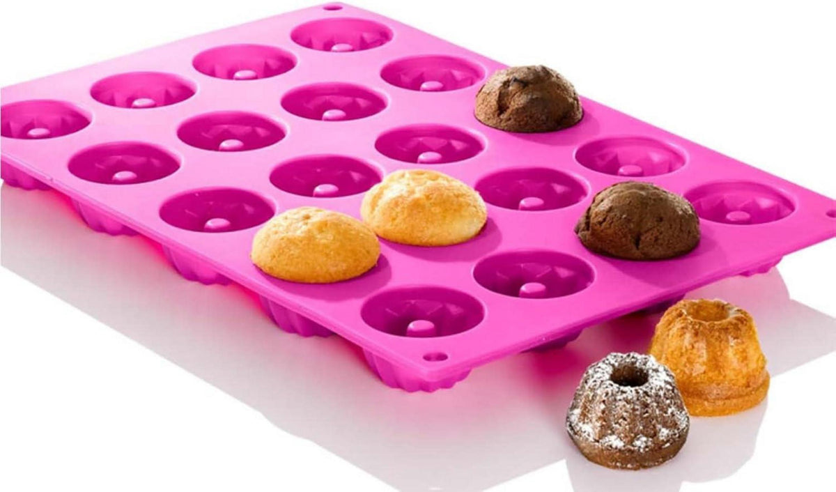 Silikon Mini Gugelhupf Backform 20er Set - Traditioneller Paris Stil