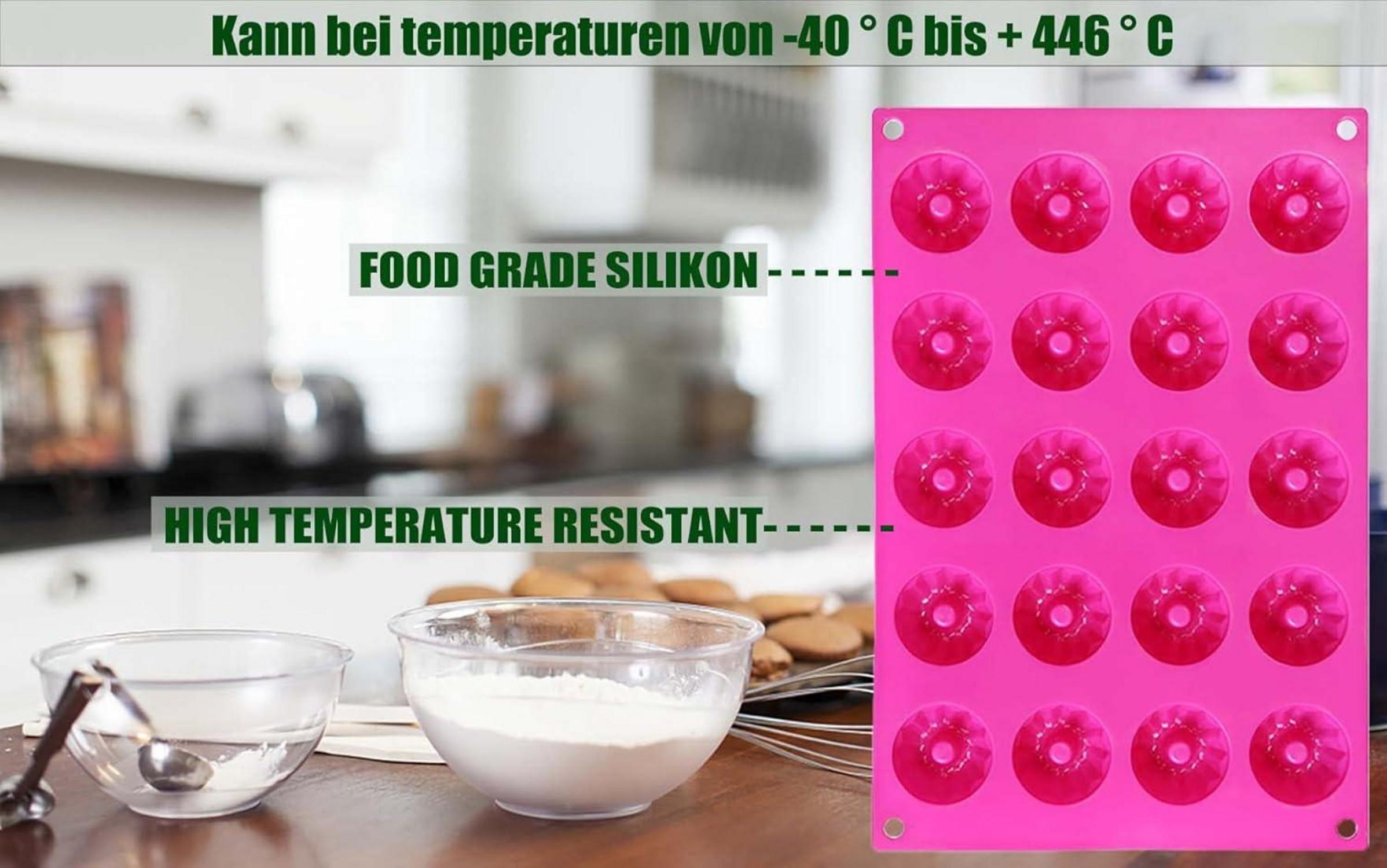 Mini Gugelhupfformen aus Silikon 20er Set, Antihaft Backform